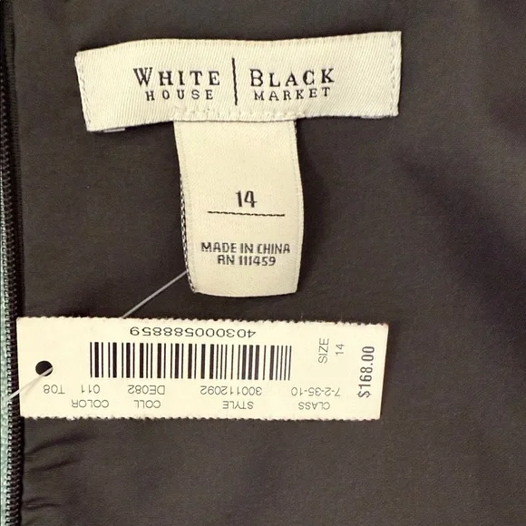 White House Black Market Black and White Polka Dot Midi Dress - Picture 4 of 4